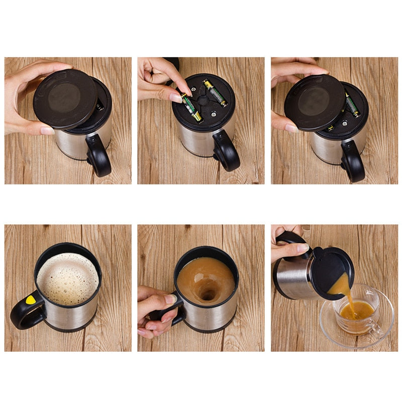 Automatic self stirring stainless  coffee mug thermal cup. Double Insulated Smart Cup 400ml